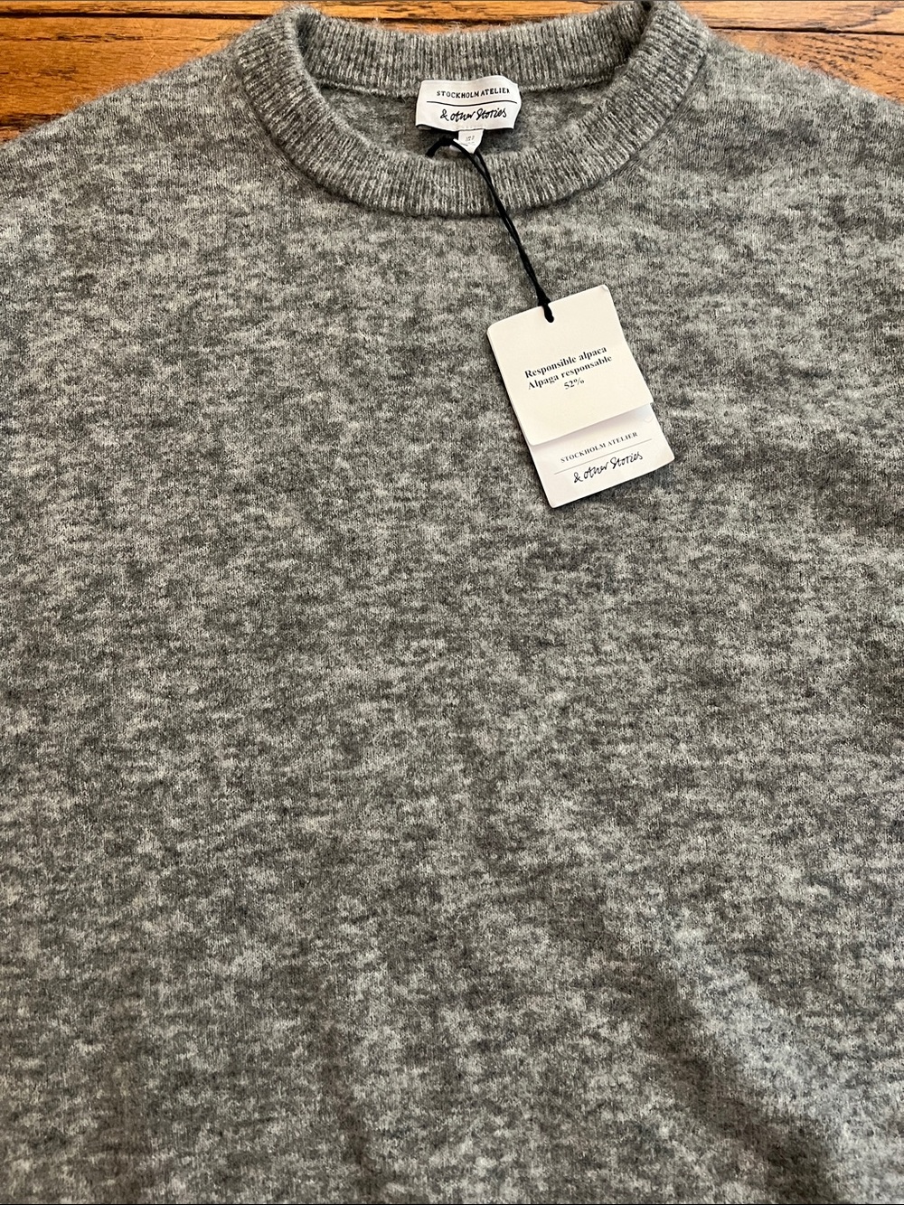 & Other Stories Gray Marled Crewneck Sweater - Picture 3 of 7